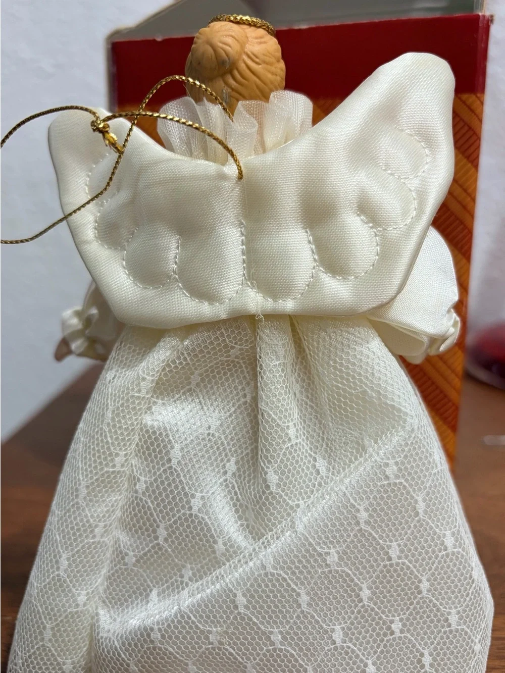 Vintage Avon Ivory and Gold Angel Christmas ornament